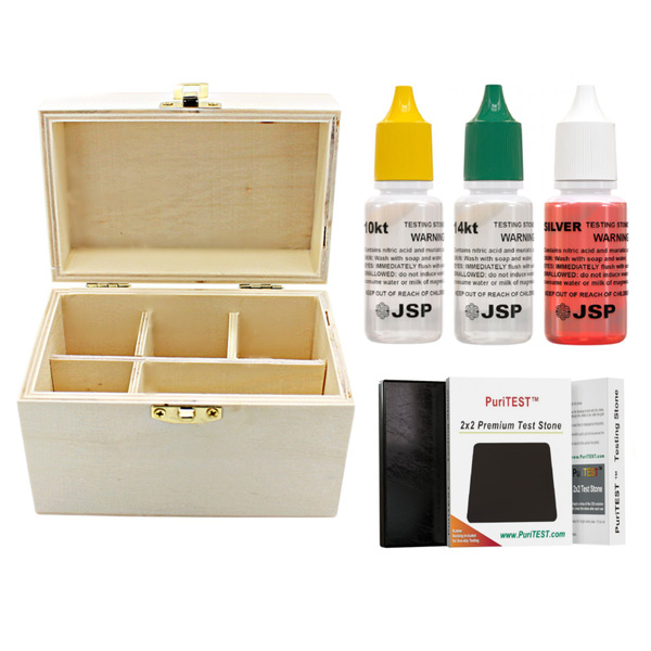 10k 14k Gold Silver Acid Jewelry Test Kit Testing Tester kit Box